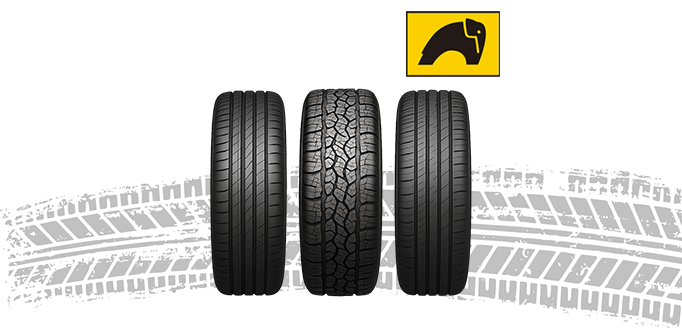 Three Giti tyres displayed with tread patterns, including an all-terrain tyre, and Giti logo in the top right corner.